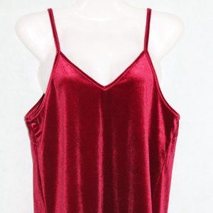 Deep red velvet tank top